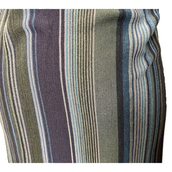 Peruvian Connection Pima Cotton Midi Dress Knit Pencil Striped Blue Green XS - Picture 4 of 10